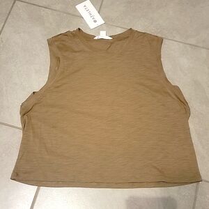 Athleta Classic Slub Muscle Tank Large. NWT Olive Color